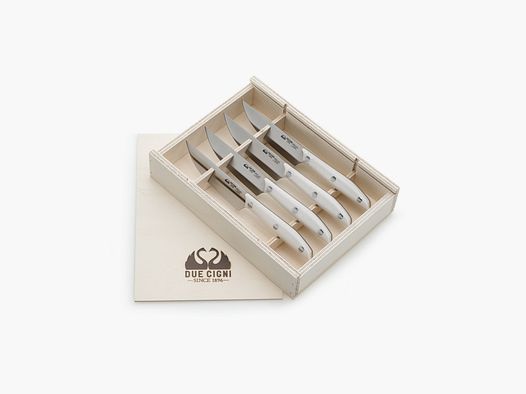 Due Cigni - Set 4 pz American steak "Serie 1896" white POM