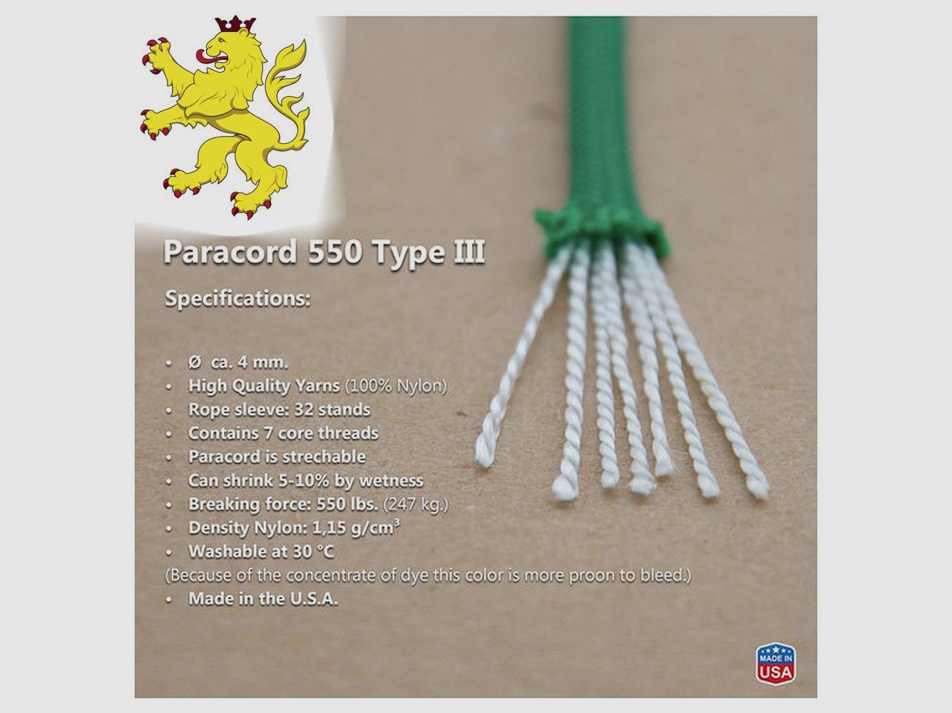 US PARACORD 550 BLACK METERWARE