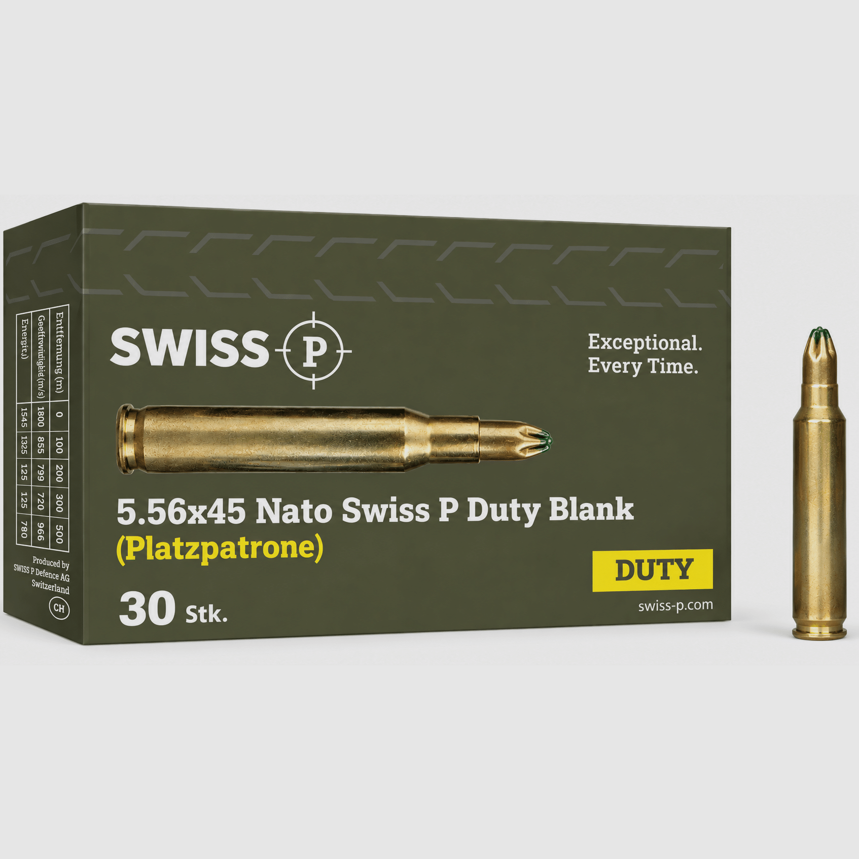 5.56×45 Nato Swiss P Duty Blank (Cartouche à blanc) – 30 pcs., image 1 sur 2