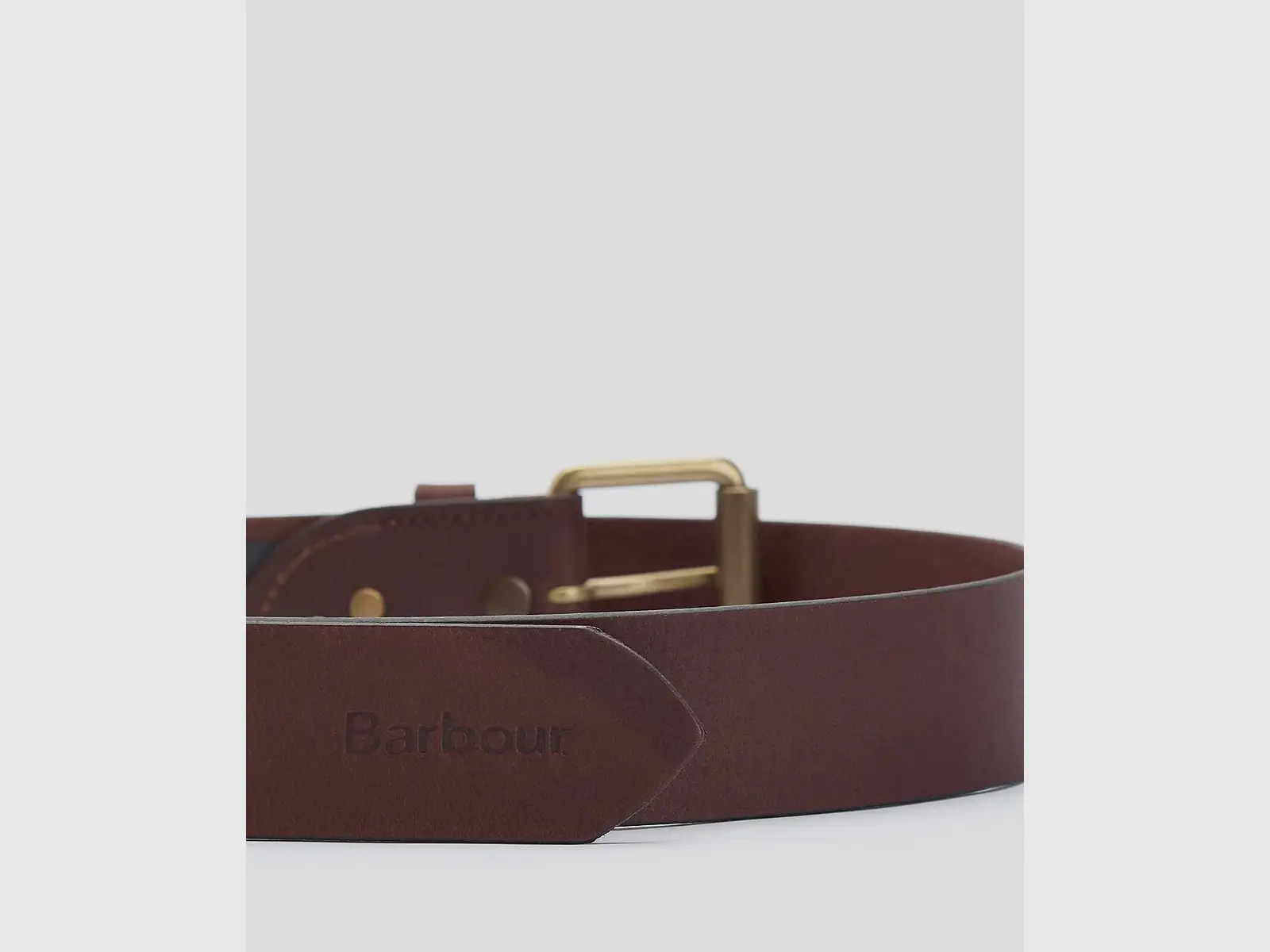 Barbour Contrast Leather Belt, olive/brown, afbeelding 3 van 3