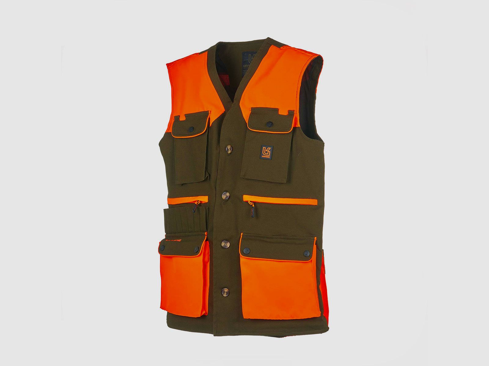 VEST – UNIVERSAL – HUNTING CANVAS AMMO POUCH Green Orange, image 3 of 4