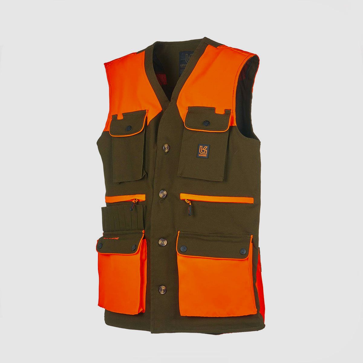 VEST – UNIVERSAL – HUNTING CANVAS AMMO POUCH Green Orange, image 3 of 4
