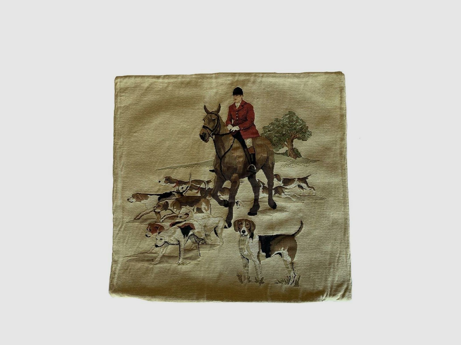 Lovergreen Kissen Motiv Kissen Jagdszene mit lauendem Pferd