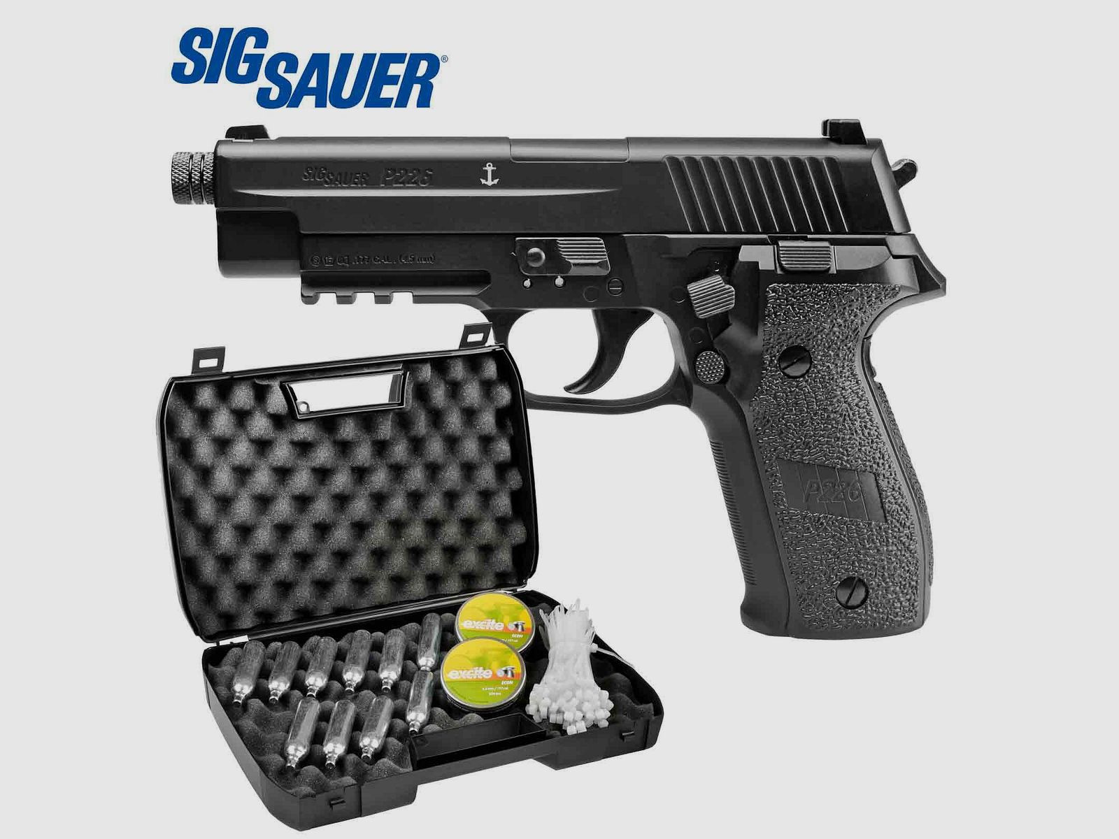 Kofferset SIG SAUER P226 Co2-Pistole Schwarz 4,5 mm Diabolo (P18)