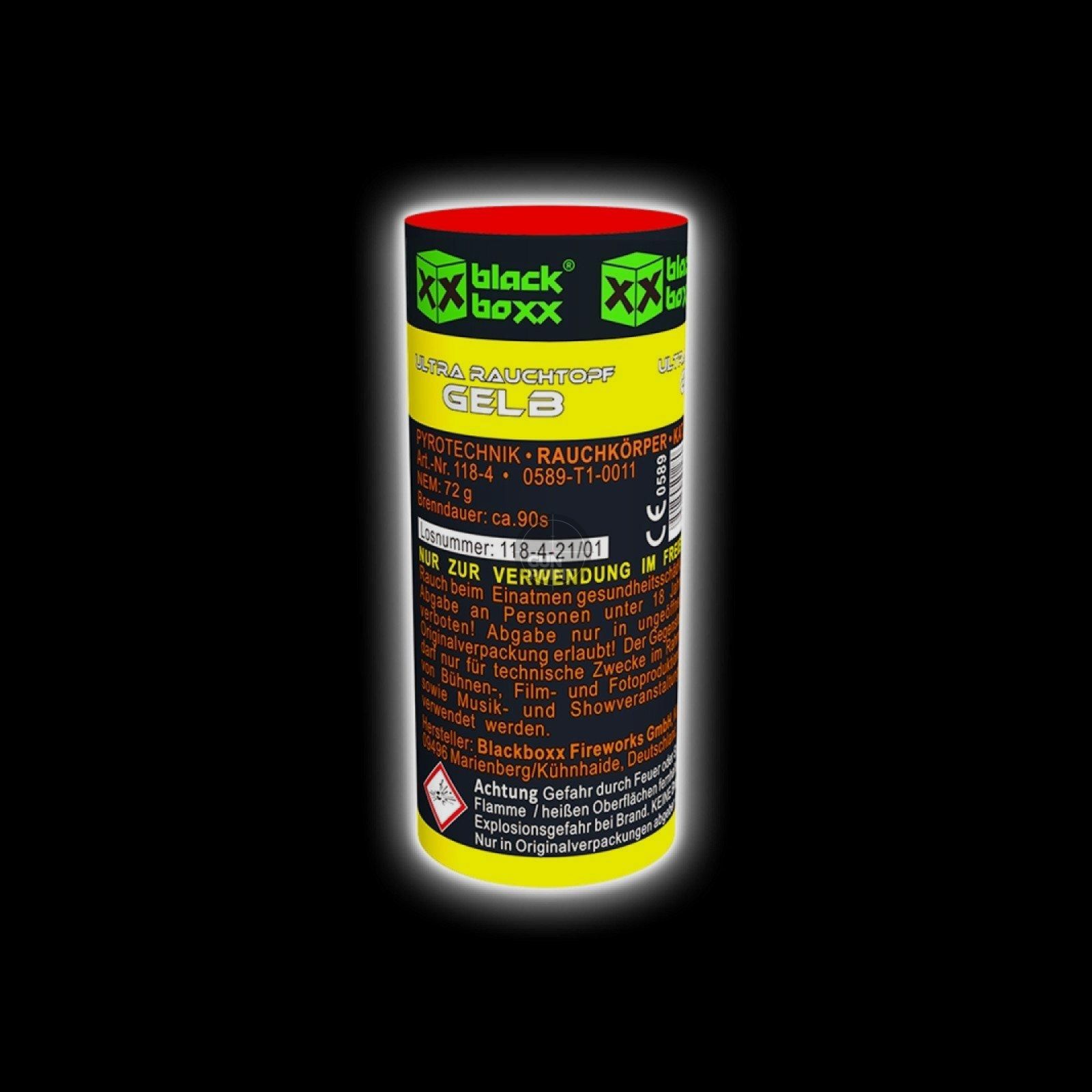 Blackboxx Ultra Smoke Pot 90 Sec. - Yellow