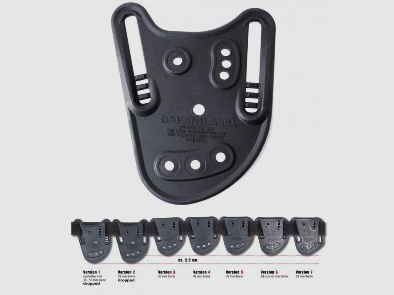 SAFARILAND Gürtelschlaufe Modell 567BL Schwarz Version 4 hoch sitzend = 45 mm Breite