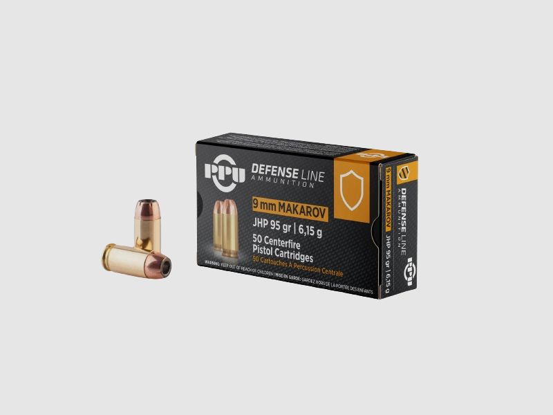PPU 9MM MAKAROV - 9X18 - 6,15G./95 GRS. - JHP - 50 SCHUSS