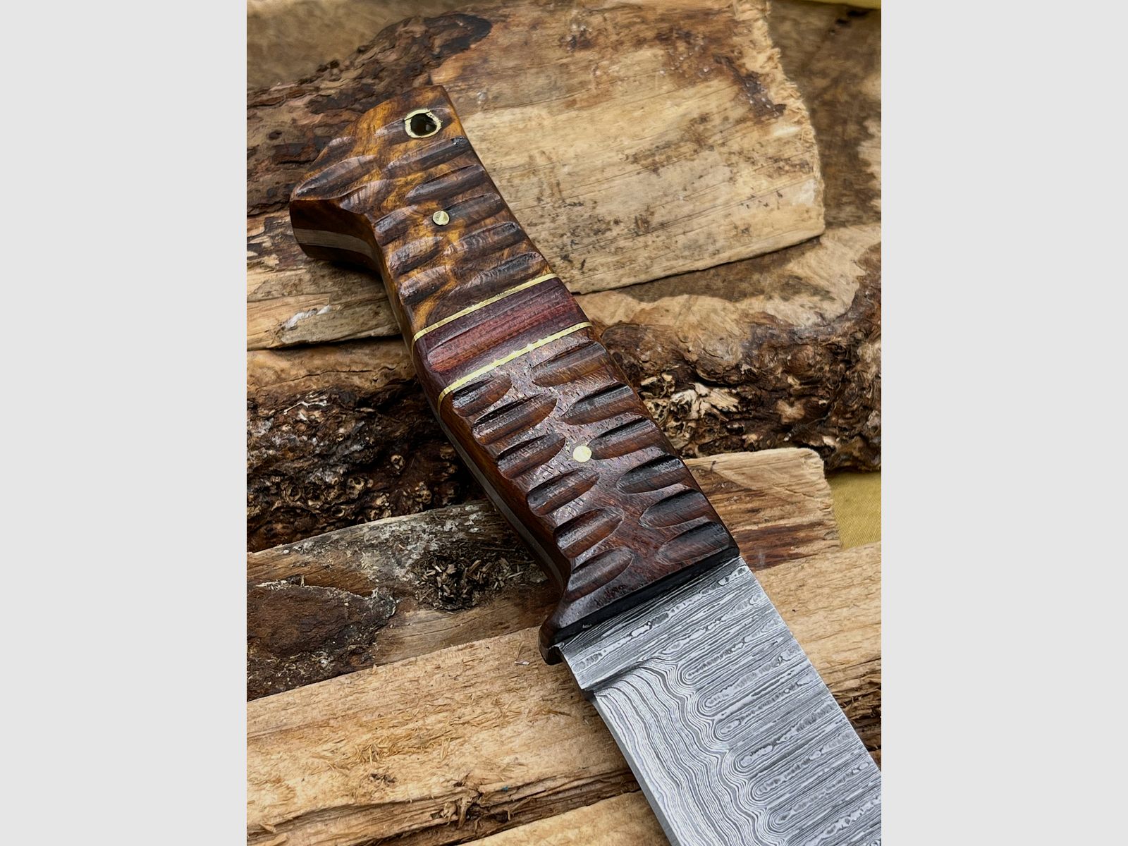 Jachtmes Damast Handgemaakt