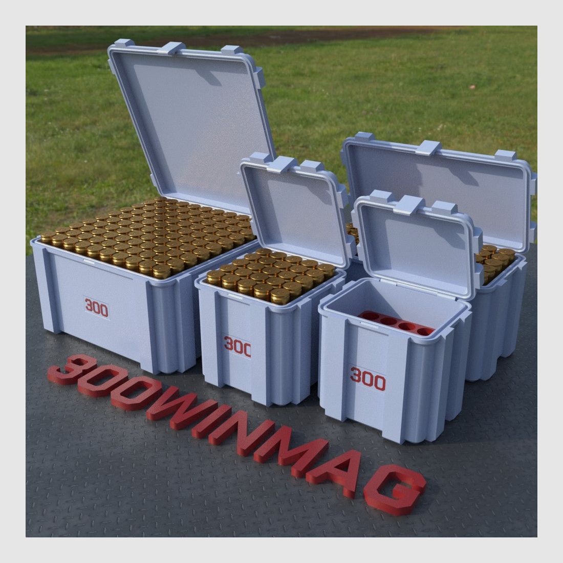 Filamelt Munitionsbox / .300 Win Mag / ‘Klappdeckel’ / Patronenbox, Ammo Box