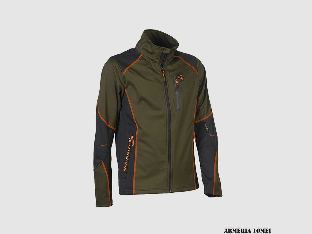 UNIVERS – CARDIGAN MICROSHELL U-TEX GREEN/ORANGE, image 3 of 4