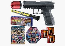 Silvester Feuerwerk Set Heckler & Koch P30 Schreckschuss Pistole 9 mm P.A.K. ...