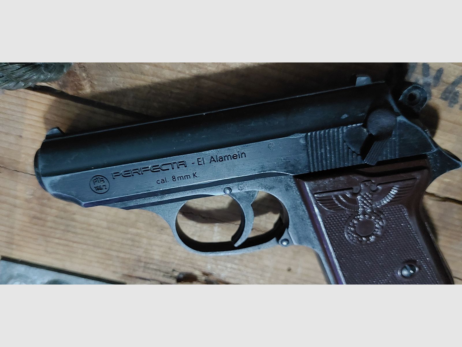 ⚠️SELTEN!⚠️ PERFECTA "El Alamein" Schreckschuss Pistole 8 mm P.A.K (PTB 196/2)