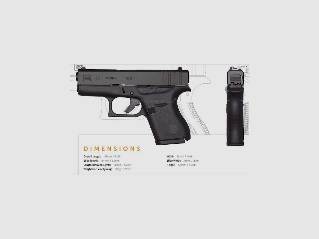 GLOCK 43 KAL 9MM PARA, afbeelding 2 van 2