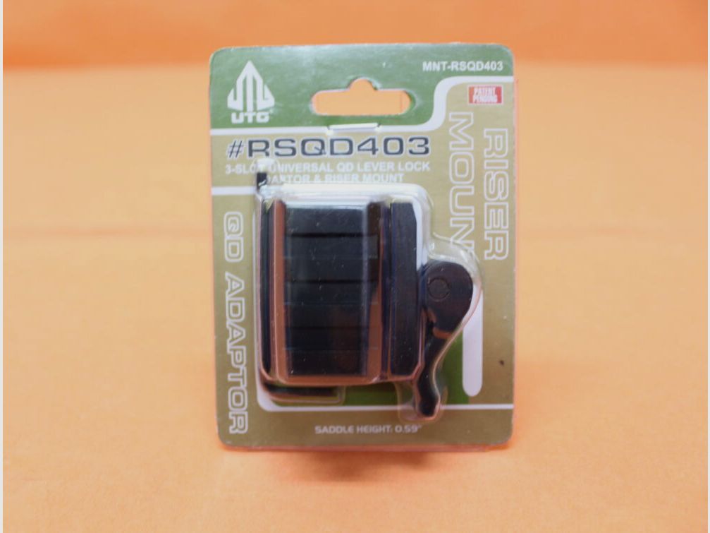 UTG - Leapers UTG QD 3-Slot Adaptateur et Monture Riser (MNT-RSQD403) Élévation pour profil Picatinny BH=15mm, image 3 sur 4