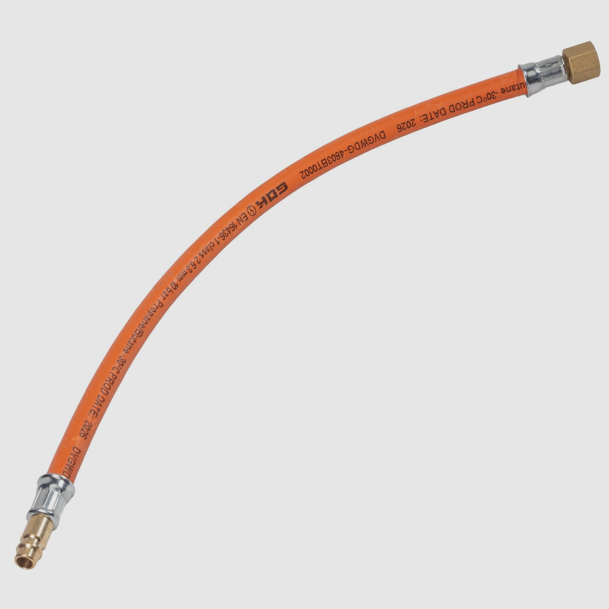 Gas-Mitteldruckschlauchleitung 10 bar M14 x 1,5 ÜM x STN NW 7,2 x 410, Bild 1 von 3