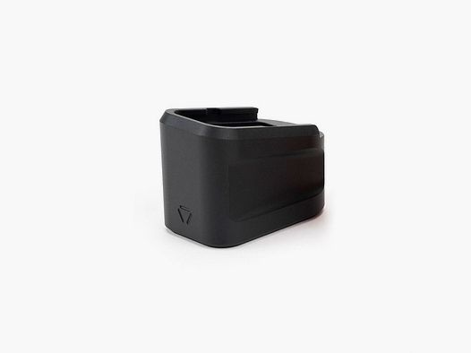 STRIKE INDUSTRIES GLOCK®G19 STRIKE INDUSTRIES ALUMINUM EXTENDED MAG PLATE FOR GLOCK G19 (9MM) IN BLACK
