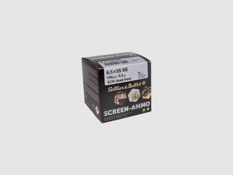 S&B Büchsenmunition SCREEN-Ammo 6,5 x 55 SE 6,5 g / 100 gr Screen (Lead Free) Schüttpackung m