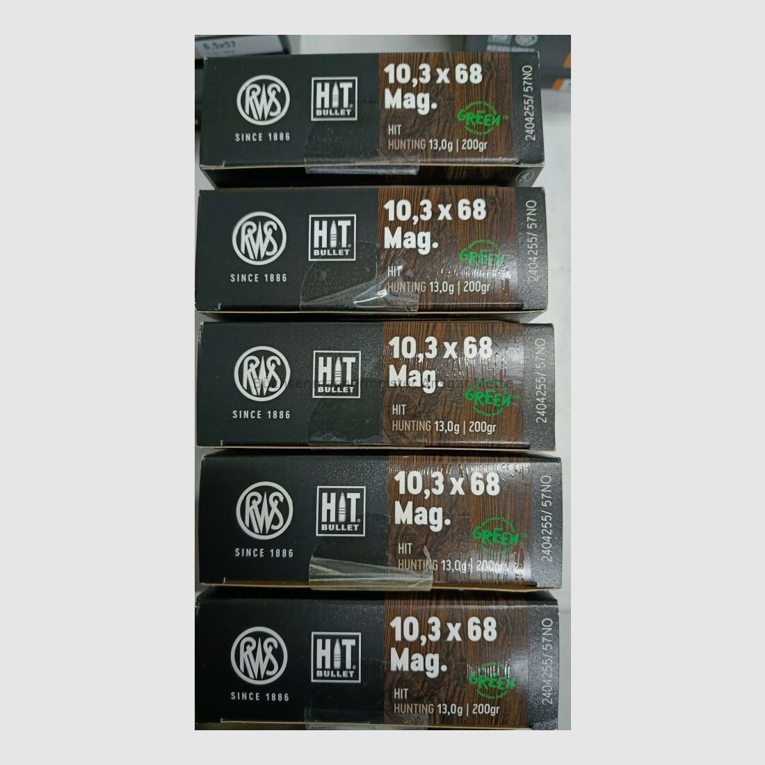 RWS HIT Hunting Green 10,3x68 Mag. 100 colpi Hit Hunting Green