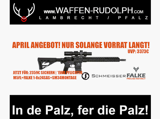 Schmeisser M5FL **KOMPLETTPAKET** M5FL halbautomatische Büchse 223Rem, inkl. Schmeisser SM34 QM Montage und Falke 1-8x24SAS