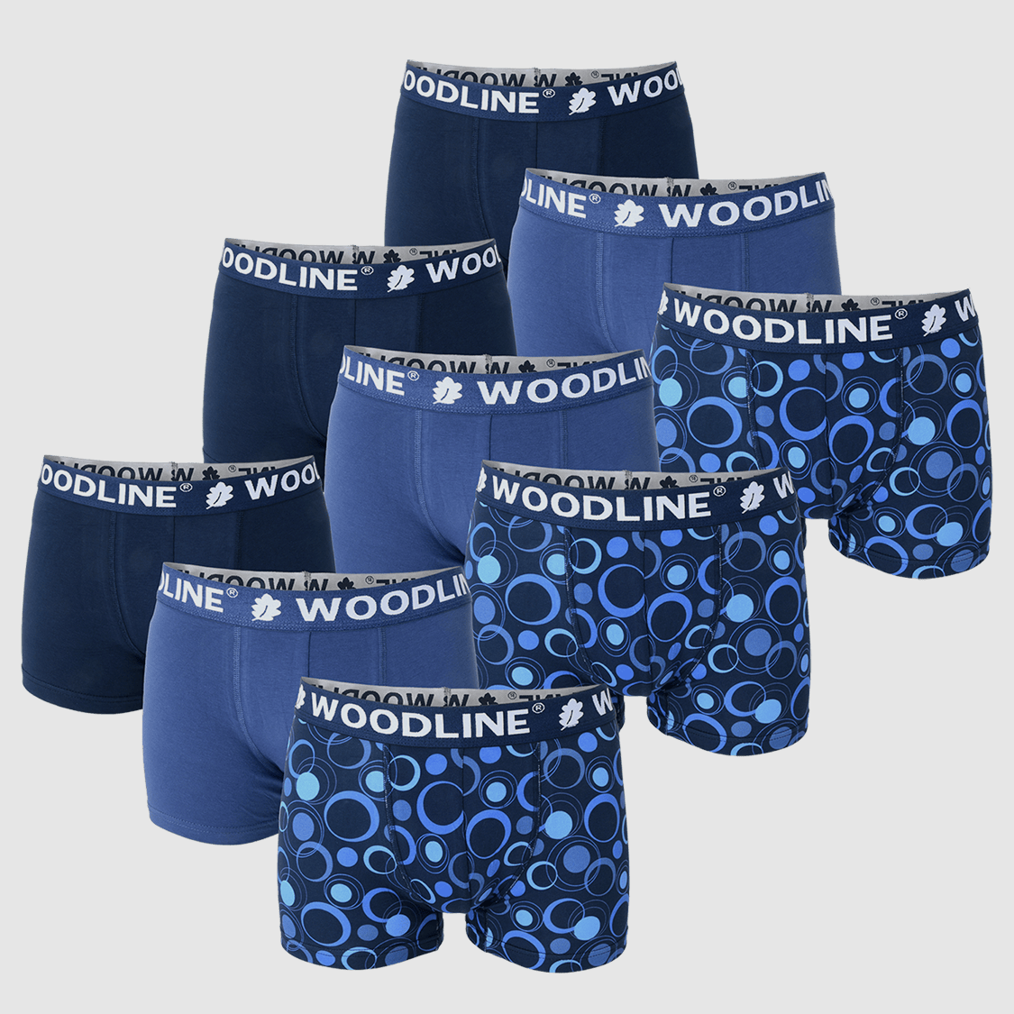 Woodline Boxershorts Blau 9er-Pack