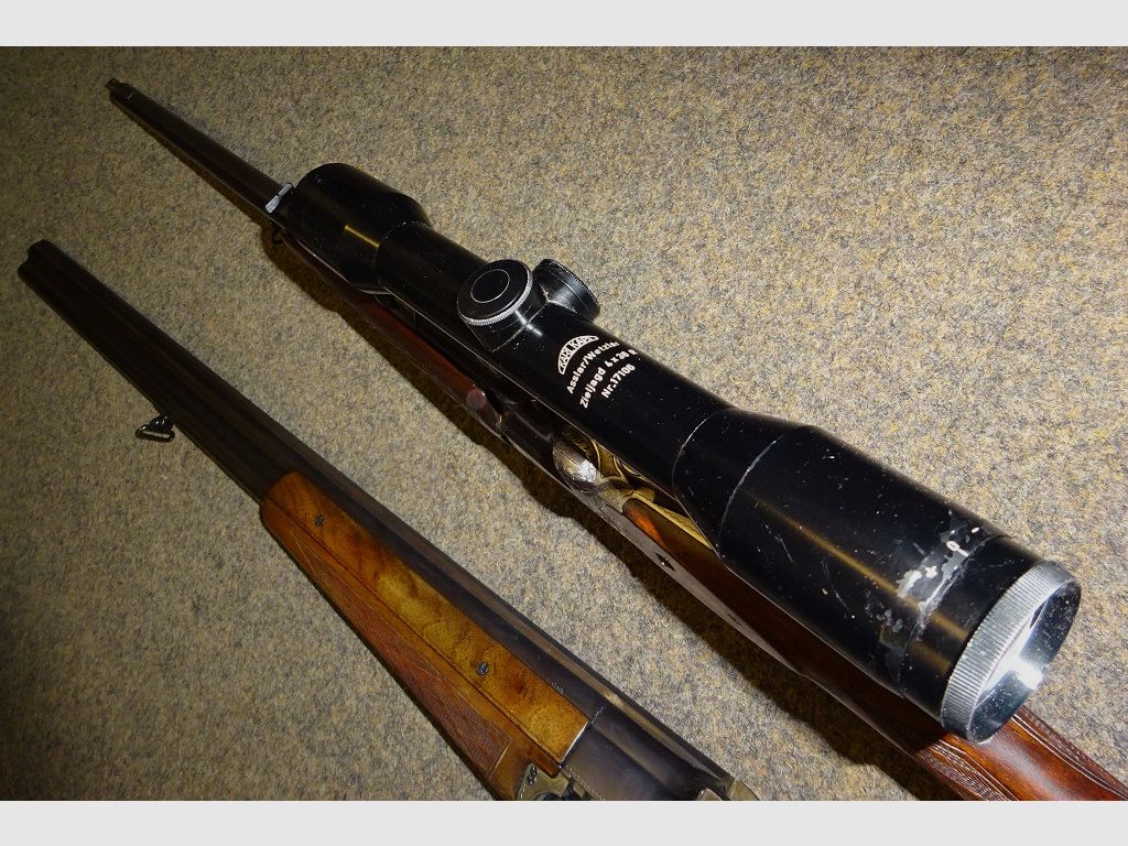 BBF /BDF HEYM Mod. 88 7x57R +16/70 con canna intercambiabile su BDF 16/70. Con "Kaps" ZF 4 volte. Spedizione in tutta l'UE