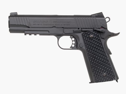 Swiss Arms 1911 TRS Schwarz 4,5mm BB - Druckluft Co2 BlowBack