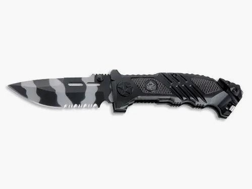 PUMA TEC Einhand-Rettungsmesser (Liner Lock Tarn Pakka)
