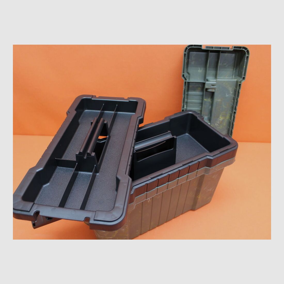 Caso Plano Plano Shooters: Range-Box con soporte para rifle de polímero camuflaje verde