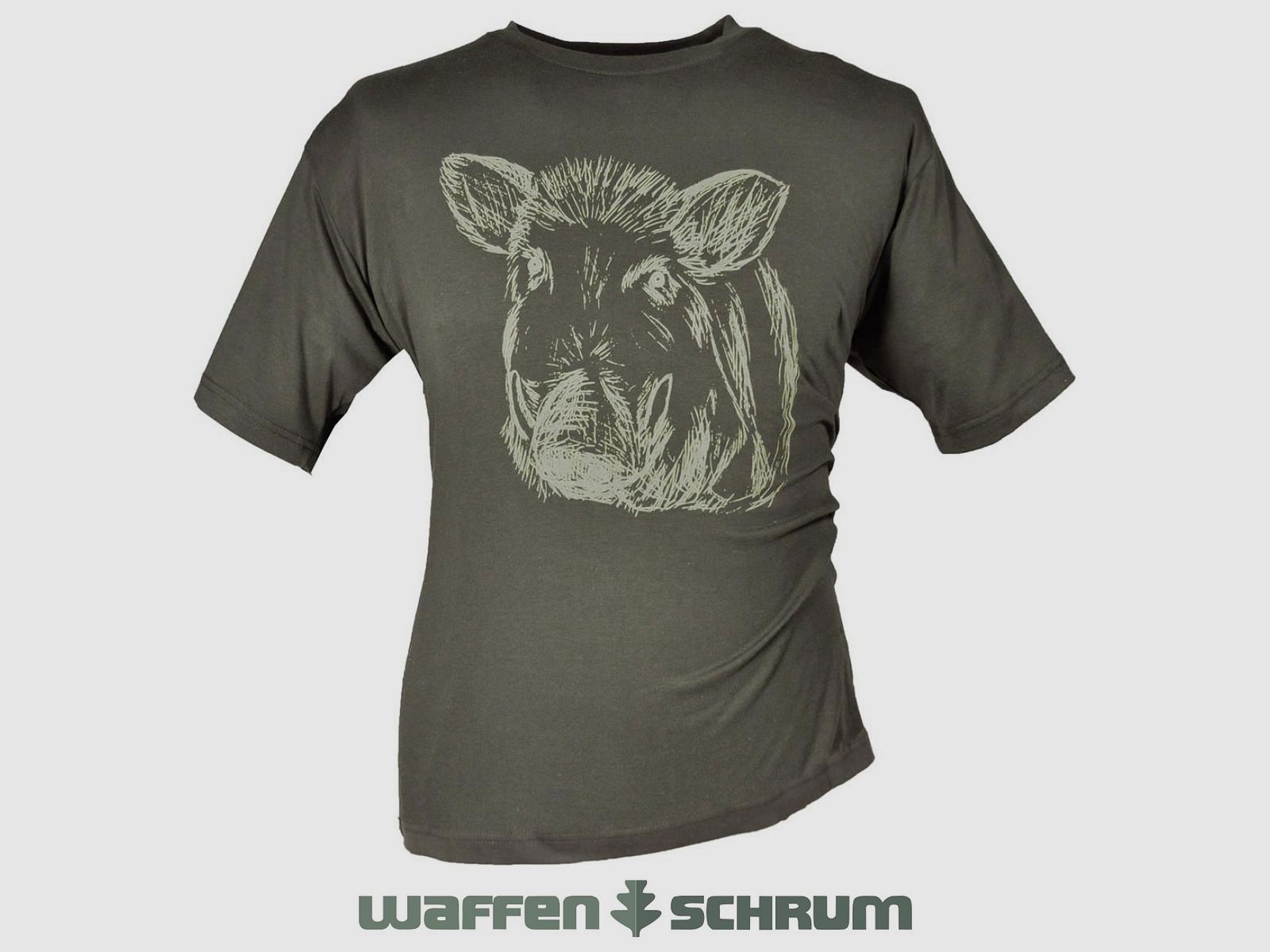 Hubertus T-Shirt Keilerkopf Oliv