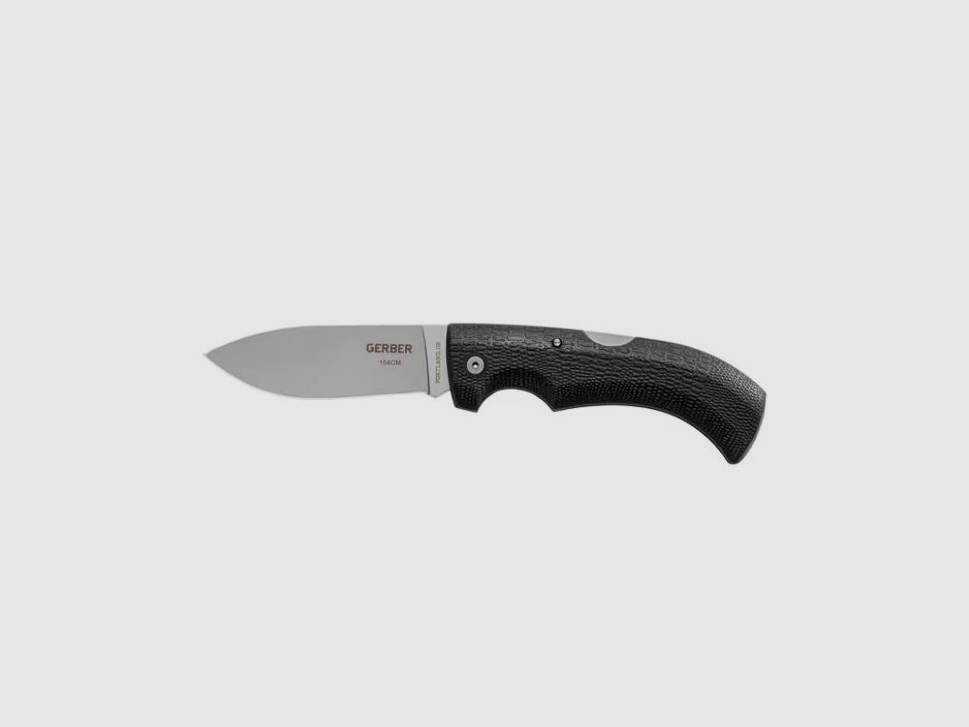 GATOR Klappmesser + GERBER Etui schwarz Drop Point Plain Edge