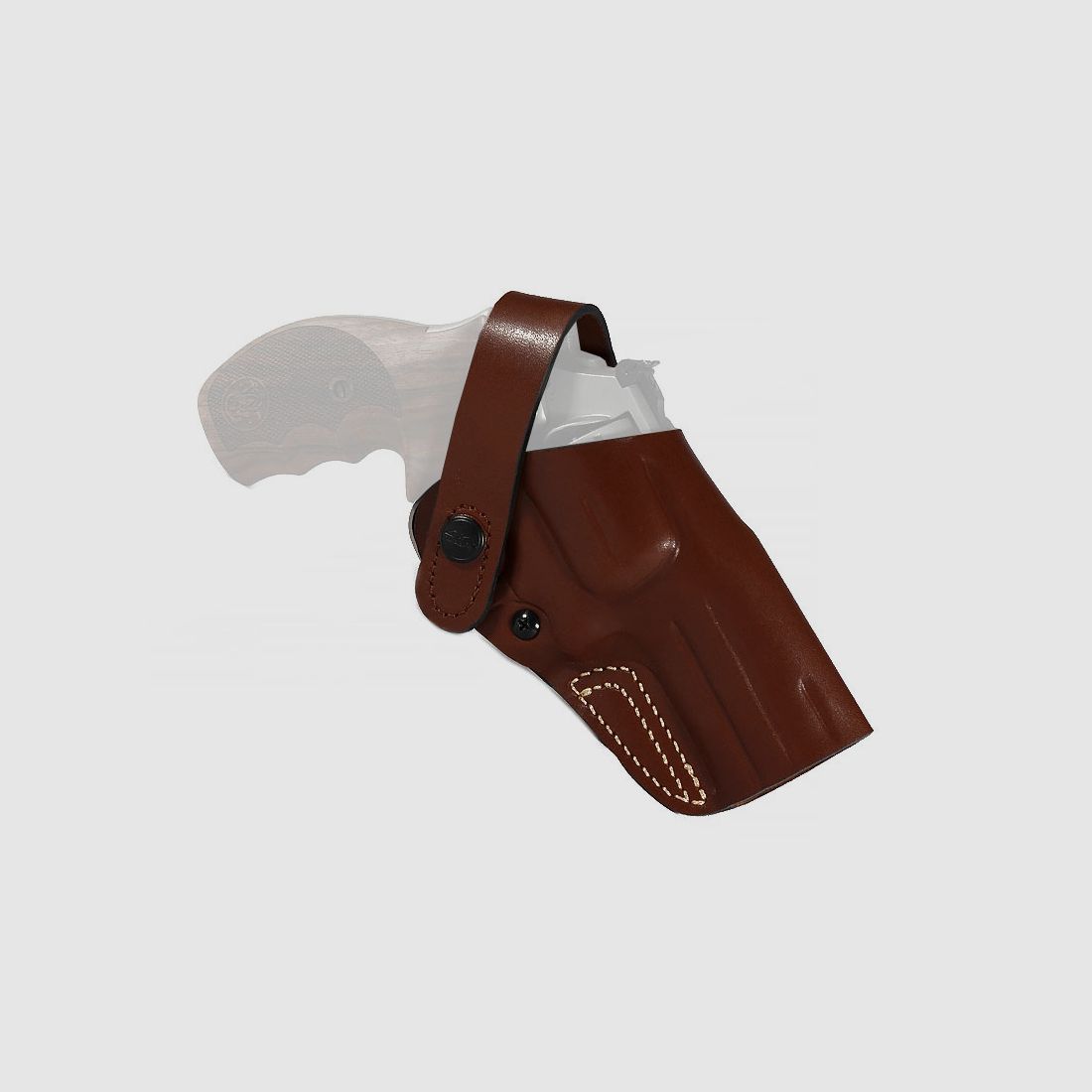 FALCO Holster de revolver, cuir marron MAIN DROITE, pour S&W Security Special 4" (cadre S&W K+L jusqu'à 4,25" de canon)