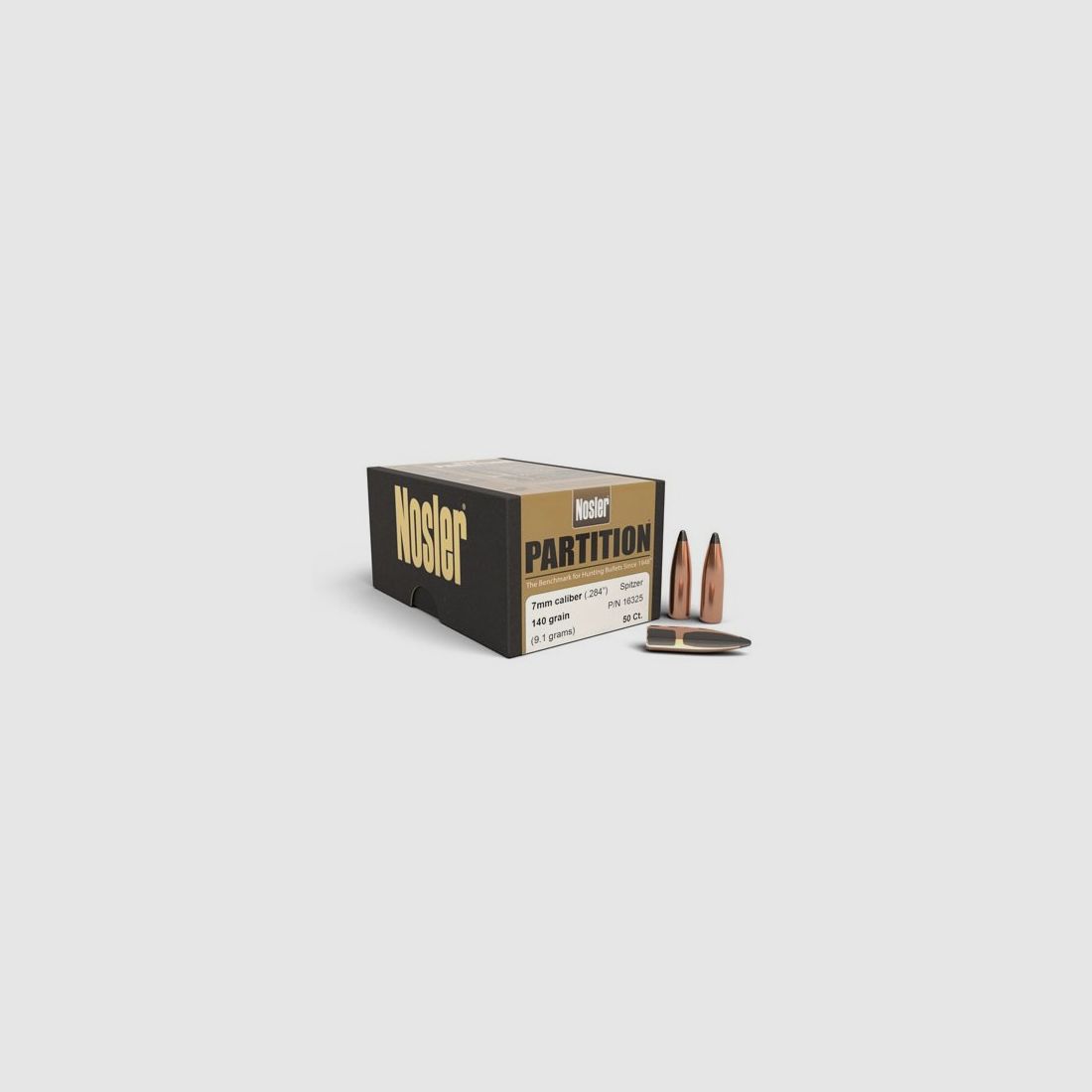 NOSLER BALAS 7MM/284 140 GRS / 7,0 G PARTITION SPITZER 50 UDS