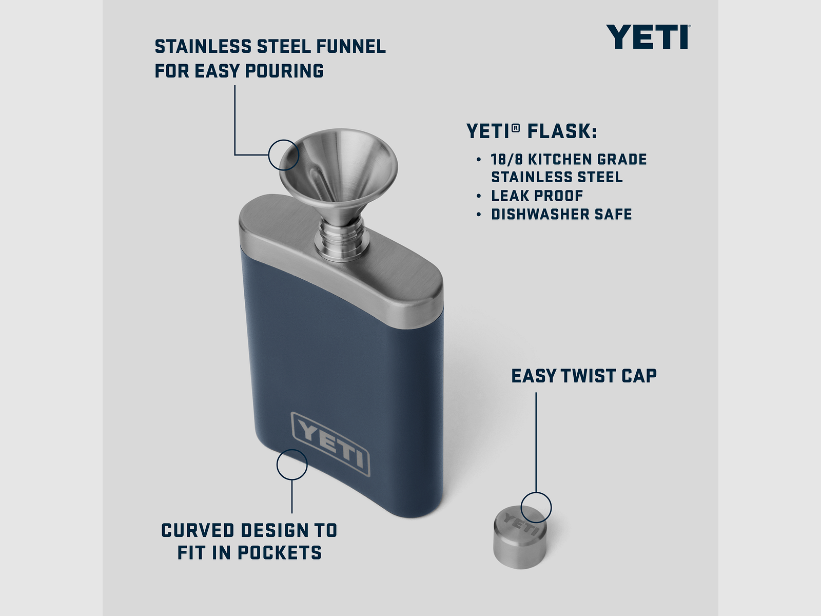 YETI® Rambler Flask - White, Bild 6 von 6