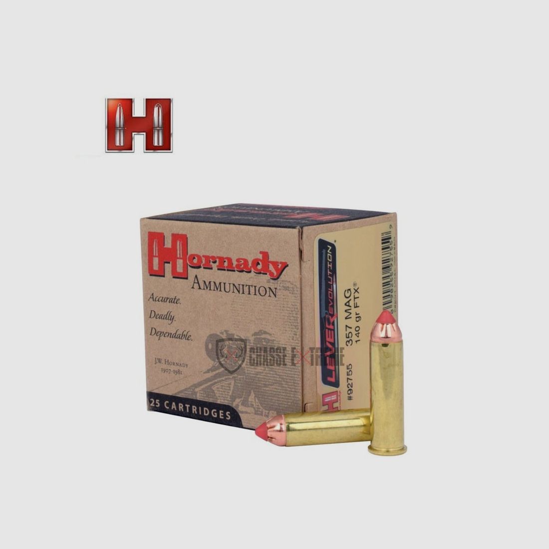 25 Patronen HORNADY Leverevolution 357 Mag 140 Gr Ftx