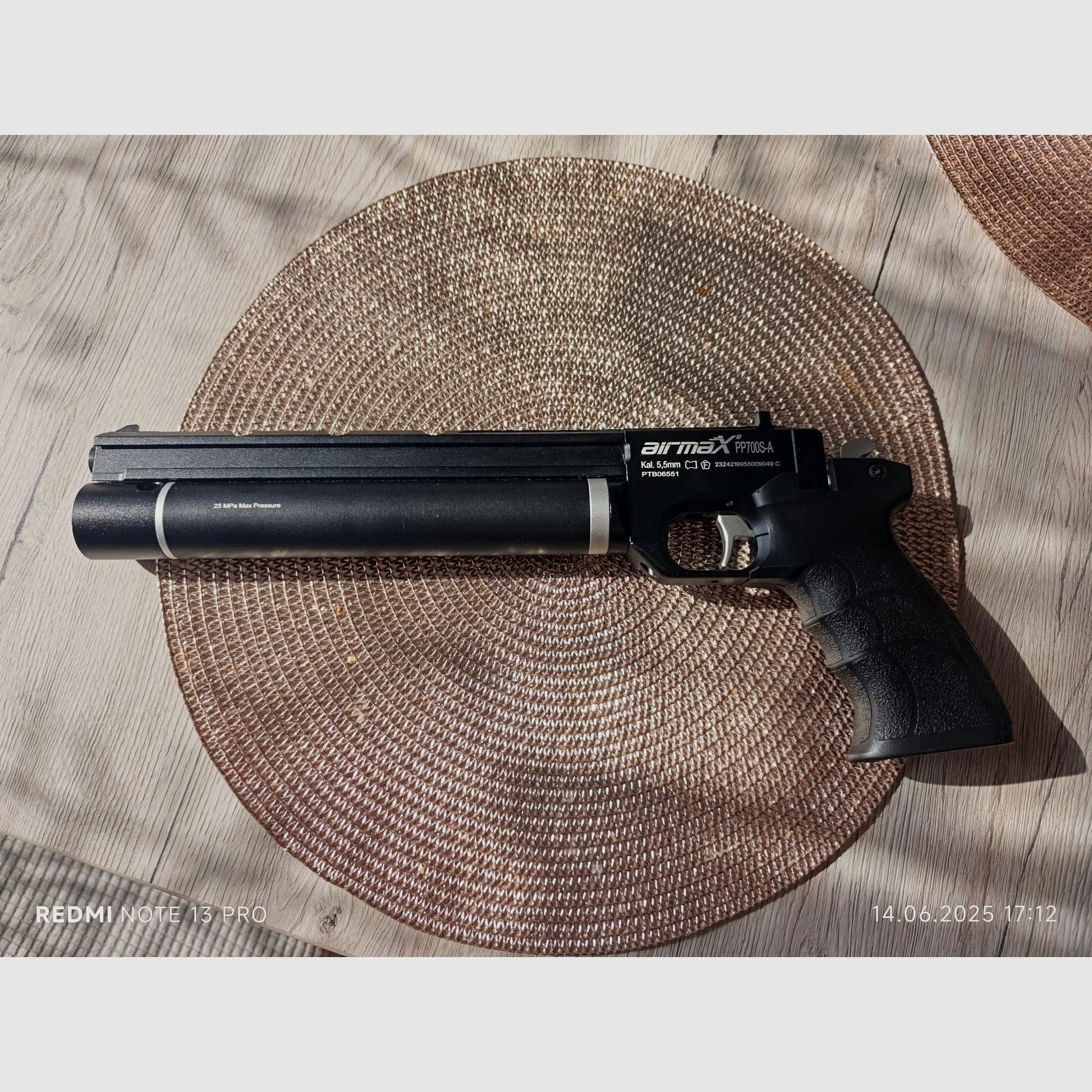 PCP Pistole 5,5mm mit Füllsonde