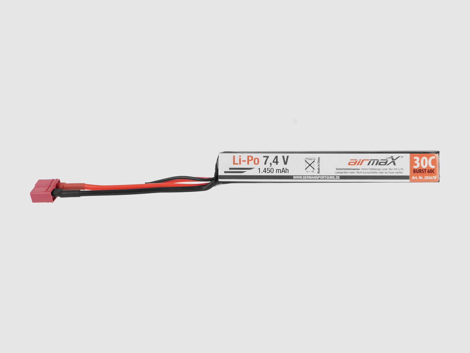 airmaX Akku Li-Po 7,4V | 1.450 mAh Dean Stecker - Airsoft