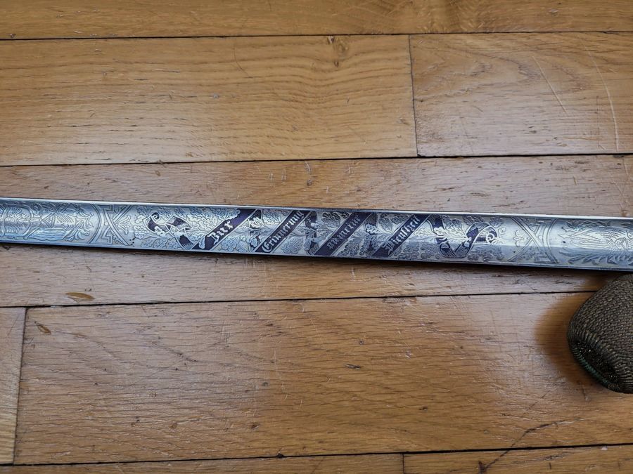 Raro sciabola KD 1889 – 17° Dragoni di Meclemburgo o 1° Granducale di Meclemburgo Schwerin – Germania Imperiale 1889 – 1918 – Circa 1910 – Lama incisa e blu - ABE/ BE+, immagine 17 di 25