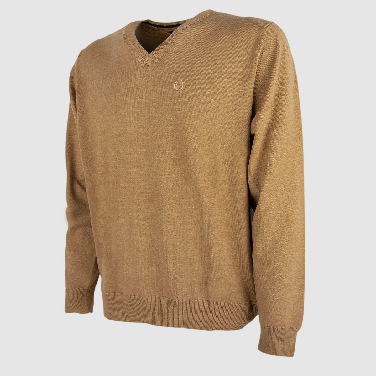 KEYLER Pullover mit V-Ausschnitt Camel