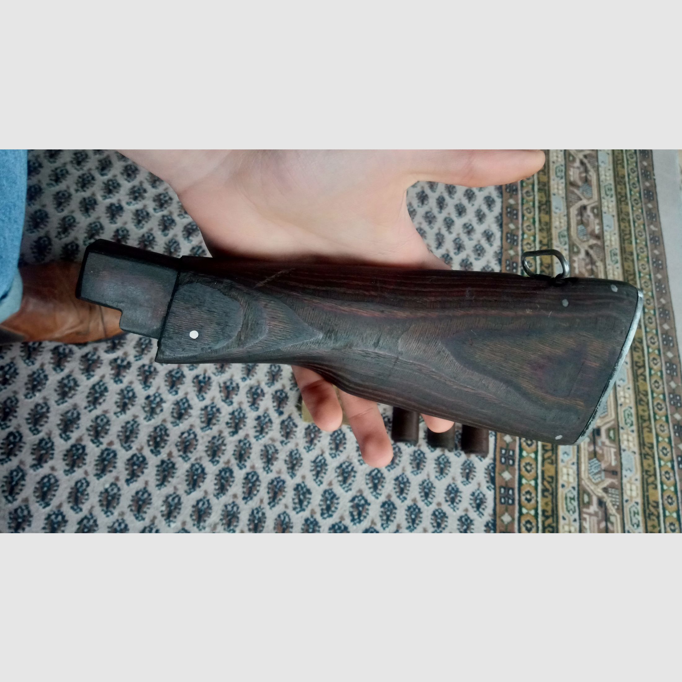 Classic AK fixed stock wood laminate dark brown / can also be fitted into Cybergun GSG Co2 AK47 // AKM & AK74 laminated wood stock