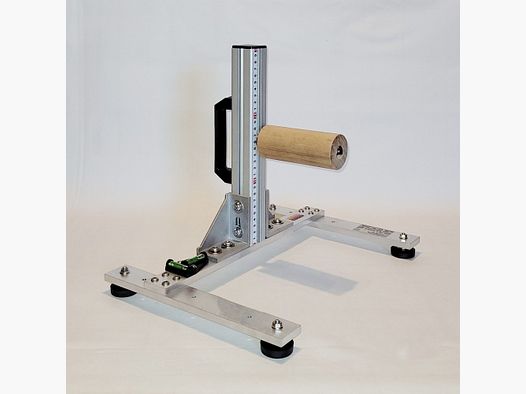 KGF Auflagestativ - Auflageständer Alu H-300-Pro mit Buchenholz-Auflage, Waage, Griff und Maßband
