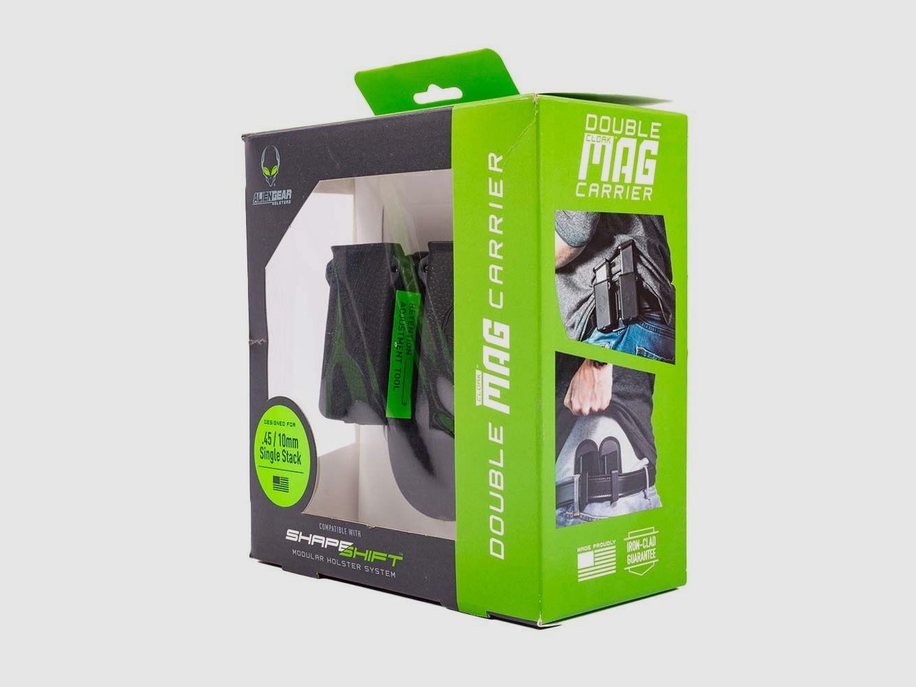 Aliengear Holsters Podwójny Mag Carrier .45 ACP pojedyncza stos