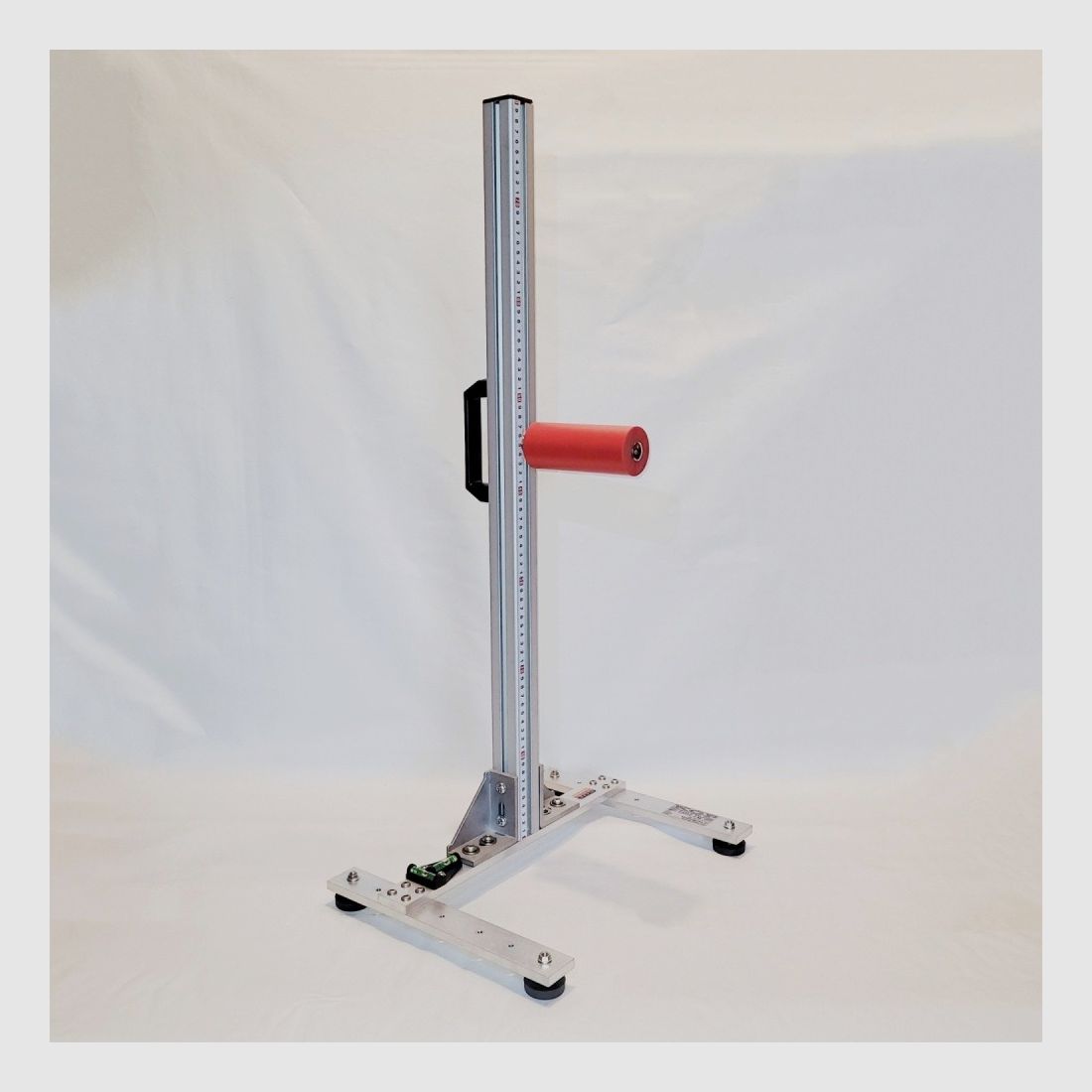 KGF Auflagestativ - Auflageständer Alu H-800-Pro mit Buchenholz-Auflage, Waage, Griff und Maßband