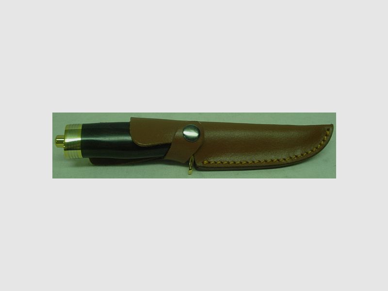 Damascus 67-layered, solid - Ebony handle with leather sheath