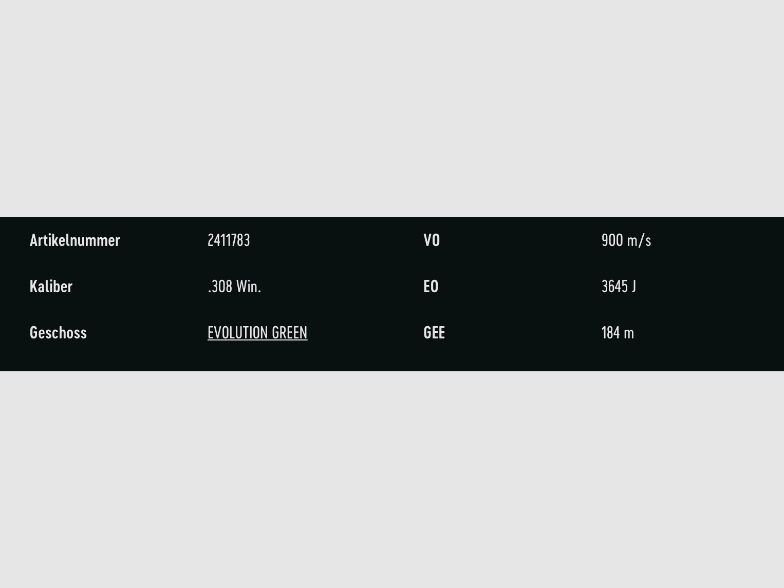 RWS 2411783 Büchsenpatronen .308 Win. Evo Green Short Rifle 9,0g 139grs.