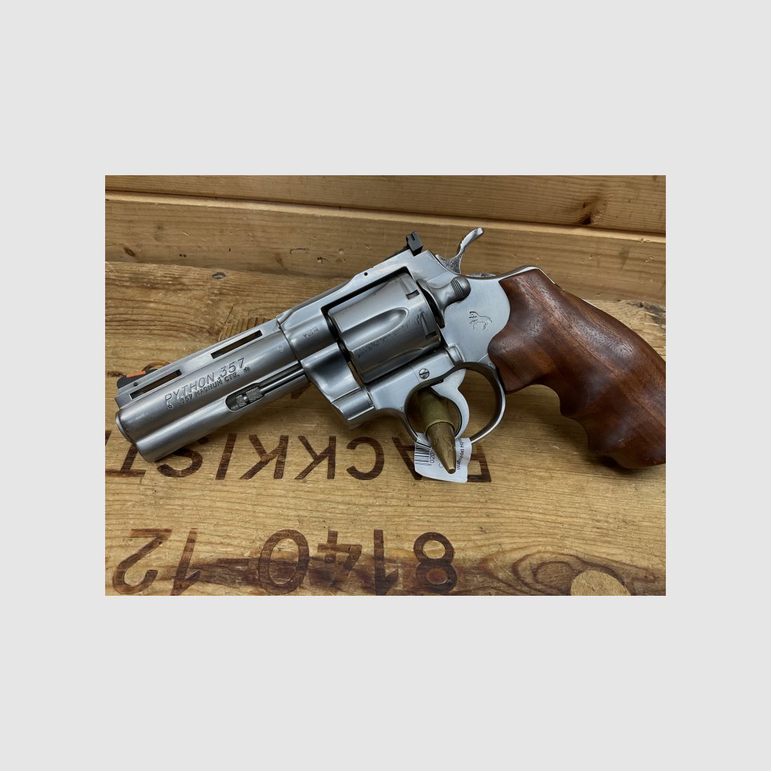 Revolver COLT Mod.Pyton.357, Kal..357Mag., Stainless!!! Holzgriff!!! Kontrastvisierung!!!