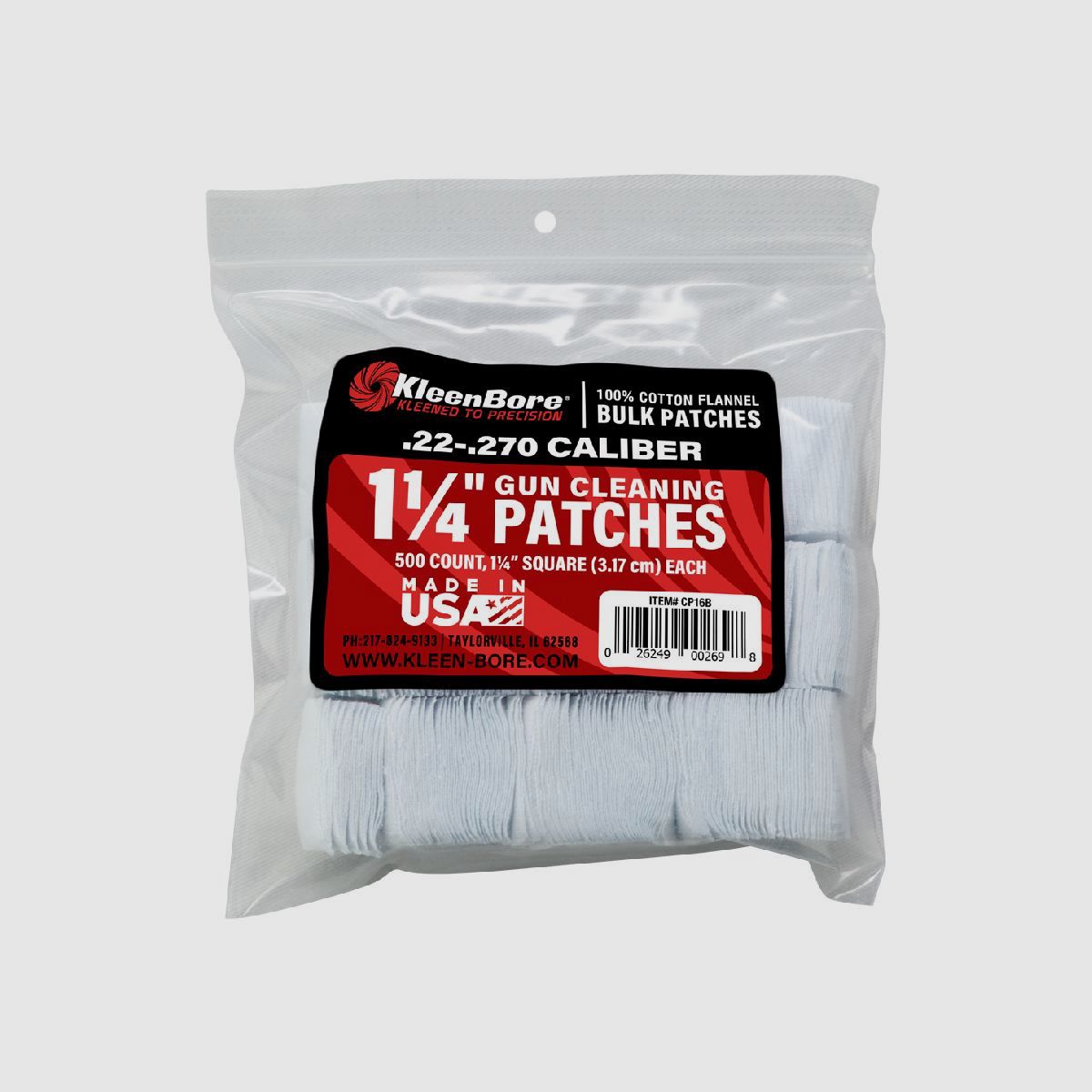 500 Patches 1-1/4" Eckig .22-.270