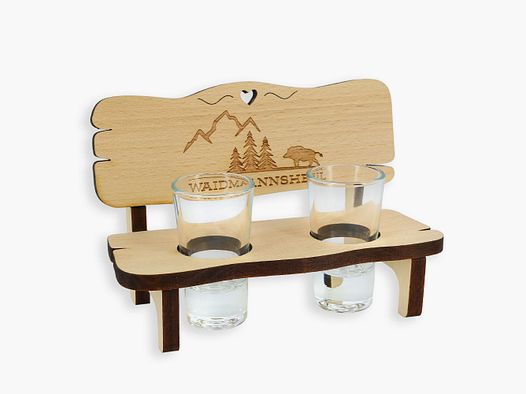 Schnapsbank mit Gravur