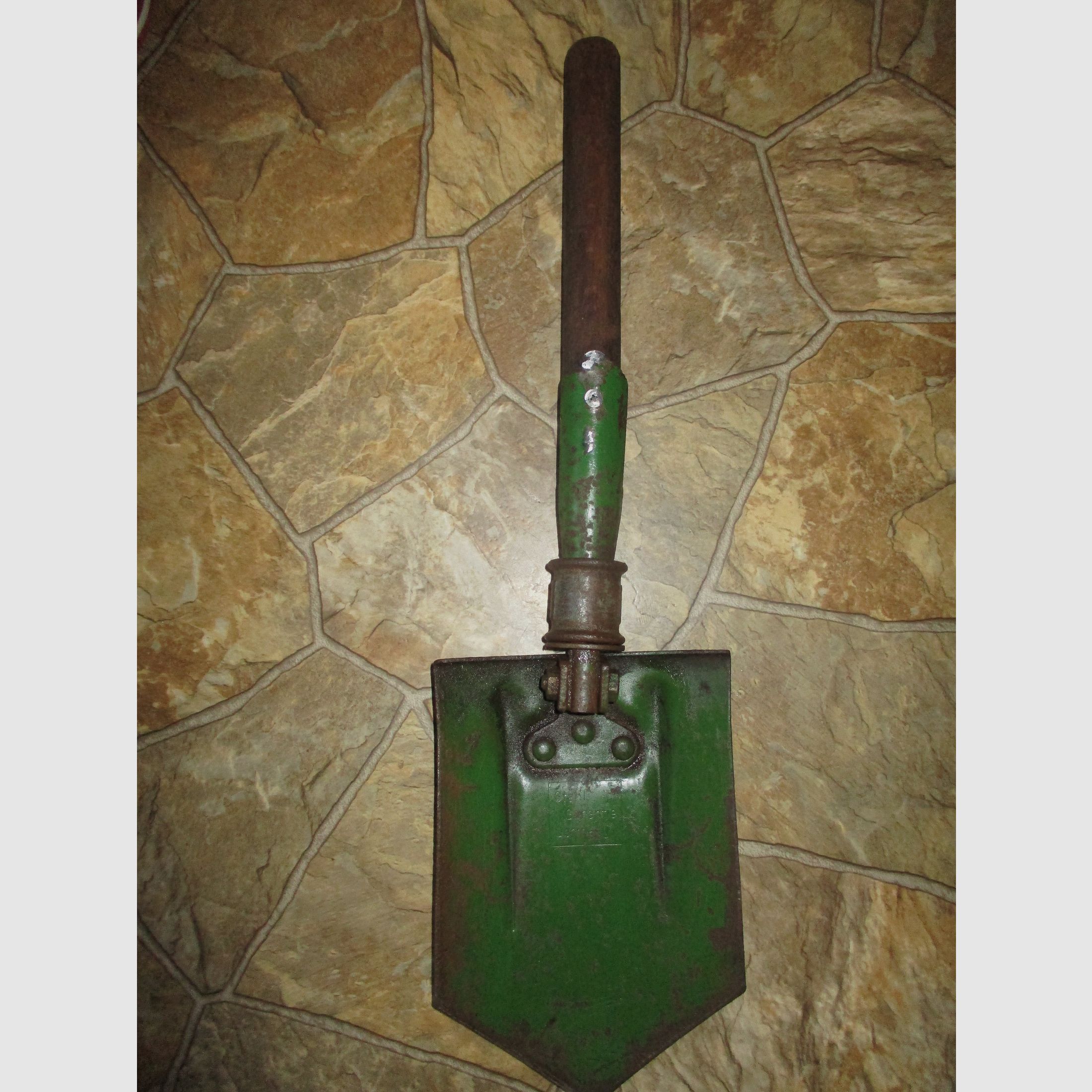 Swiss army knife, among other things, old metal ammunition box, medal on chain, among other things, military