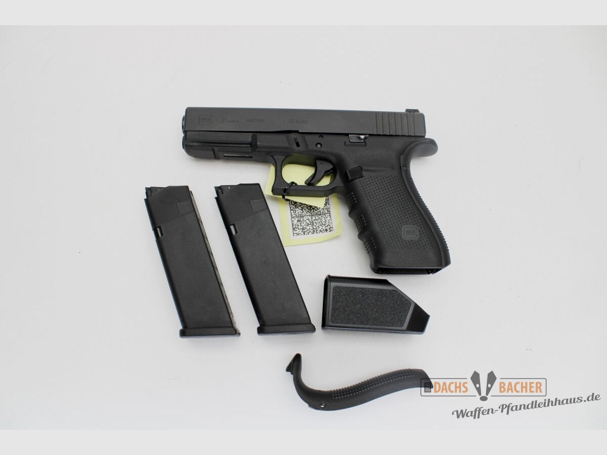 Pistole Glock 21 GEN 4 Kal 45ACP mit 2 Magazinen und Tasche