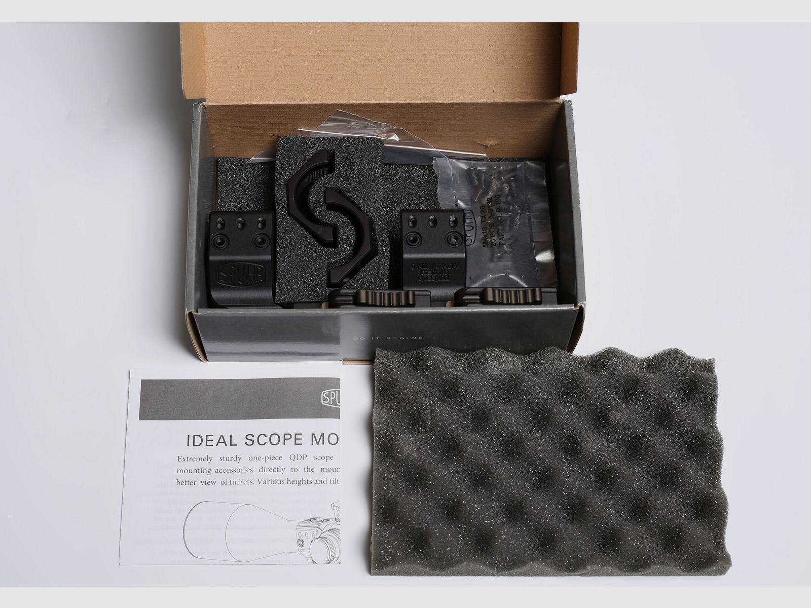 Spuhr Montage, QDP Blockmontage  für Picatinnyschiene, Quick Detach, Cantilever, 36mm Ringe